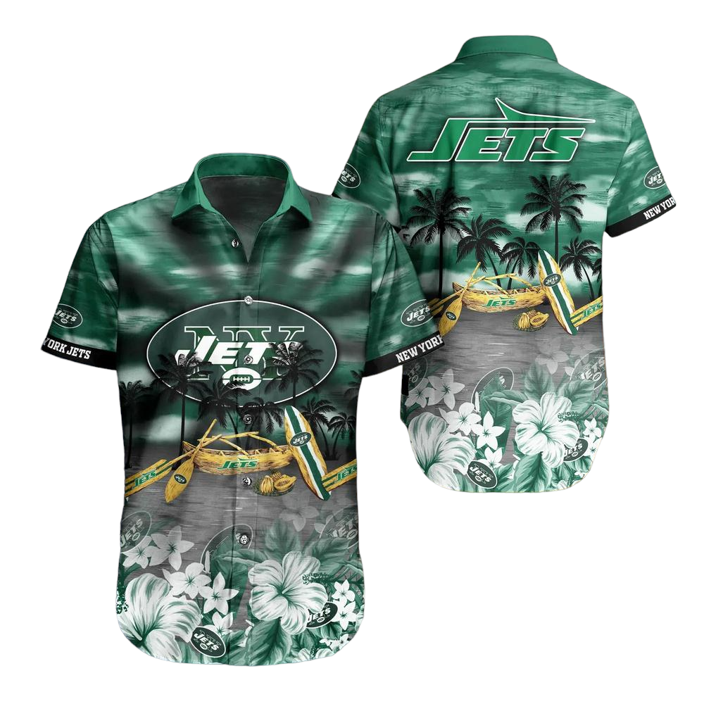 New York Jets NFL Hawaiian Shirt Tropical Pattern Summer For NFL Football Fans