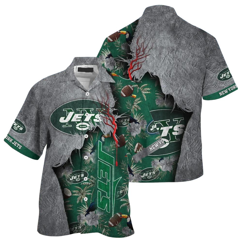 New York Jets NFL Hawaiian Shirt Tropical Print Sumer Gift For Fans