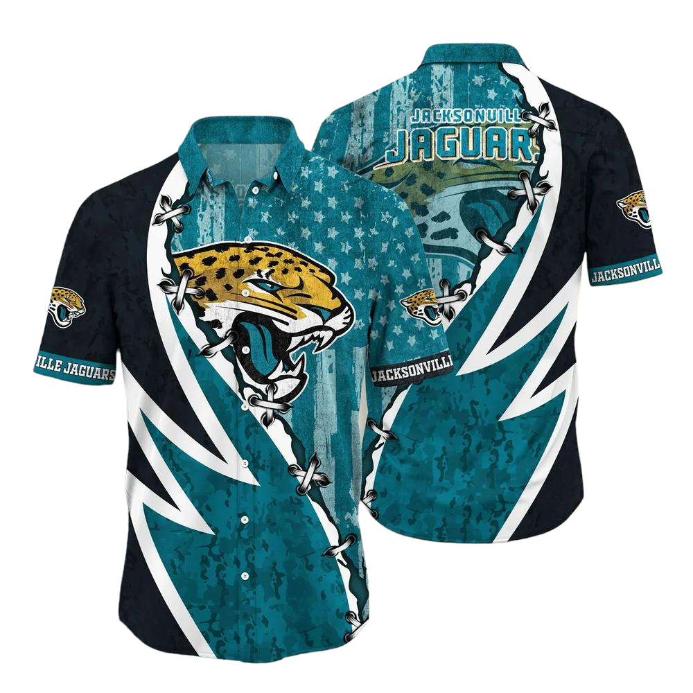 Nfl Jacksonville Jaguars Hawaiian Shirt Graphic American Flag Print This Summer Gift For Fans