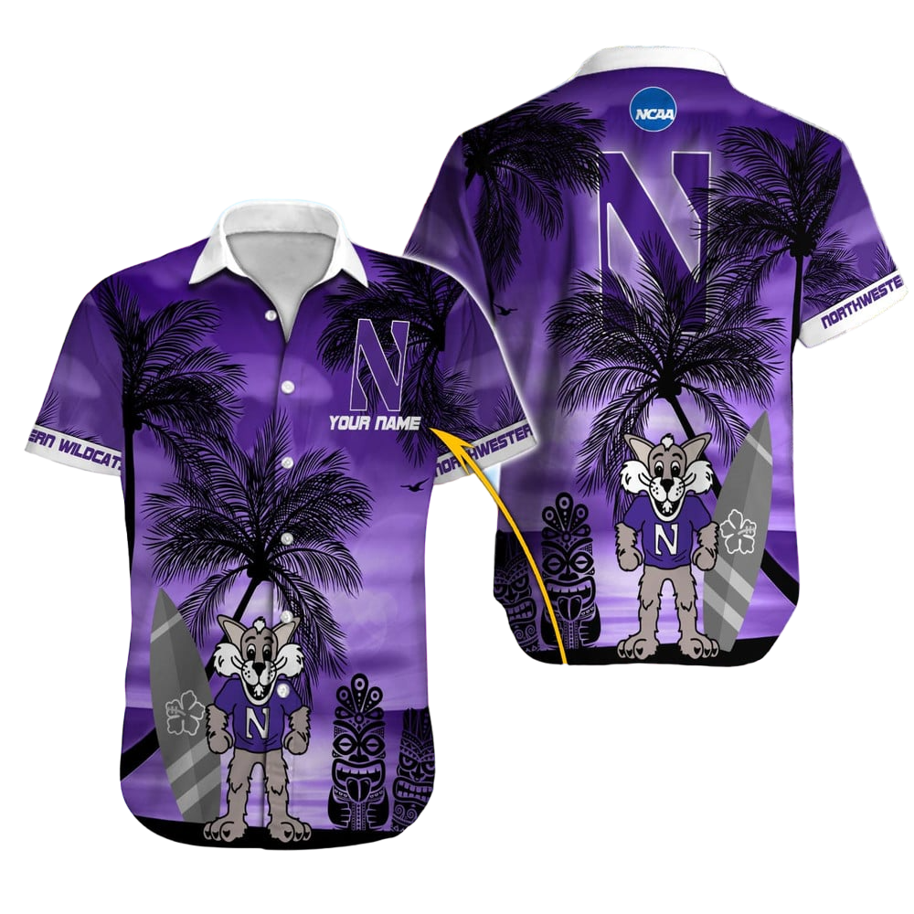 Northwestern Wildcats NCAA Hawaiian Shirt Custom Hawaii Shirt for Men Women Gift for Fans