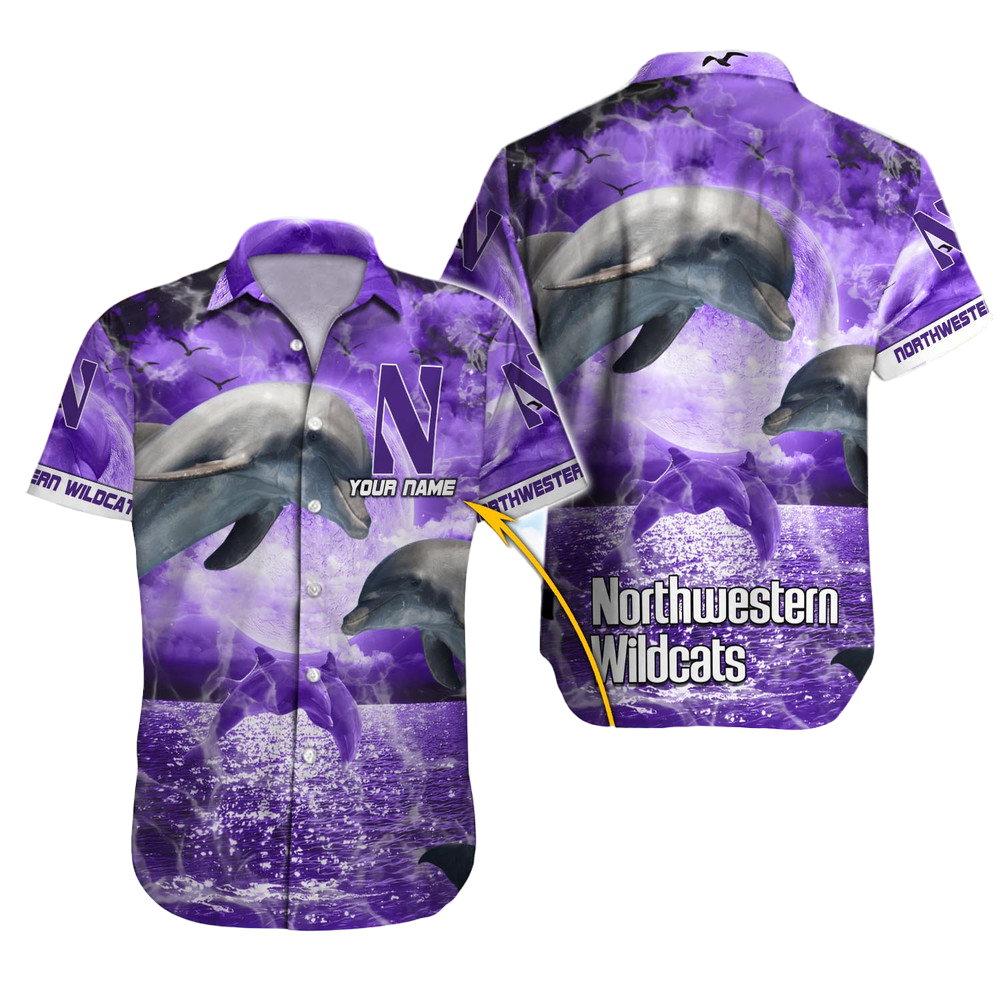 Northwestern Wildcats NCAA Hawaiian Shirt Custom Hawaii Shirt for Men Women Gift for Fans