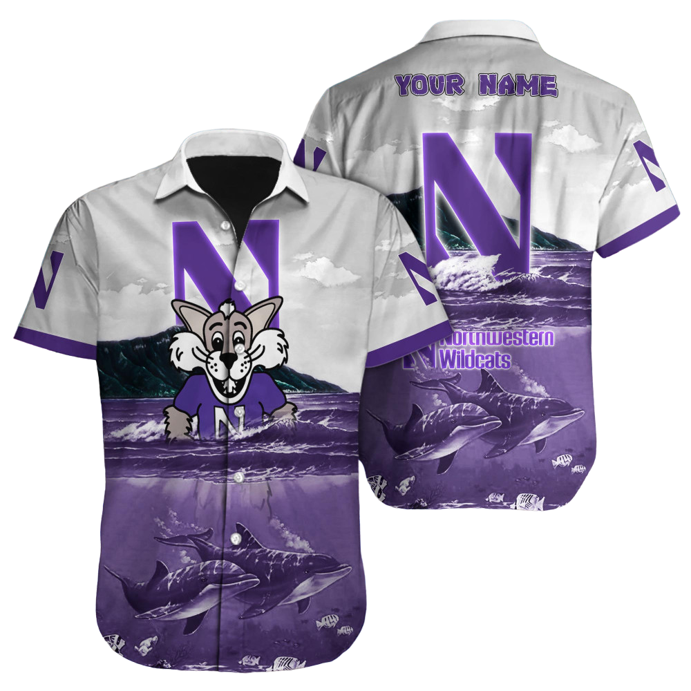 Northwestern Wildcats NCAA Hawaiian Shirt Custom Hawaii Shirt for Men Women Gift for Fans