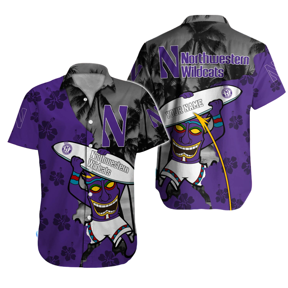 Northwestern Wildcats NCAA Hawaiian Shirt Custom Hawaii Shirt for Men Women Gift for Fans