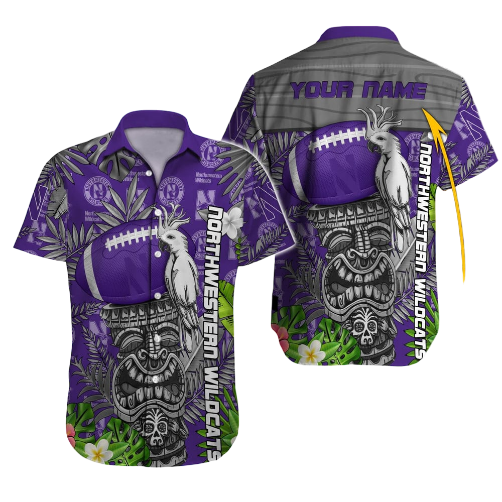 Northwestern Wildcats NCAA Hawaiian Shirt Custom Hawaii Shirt for Men Women Gift for Fans