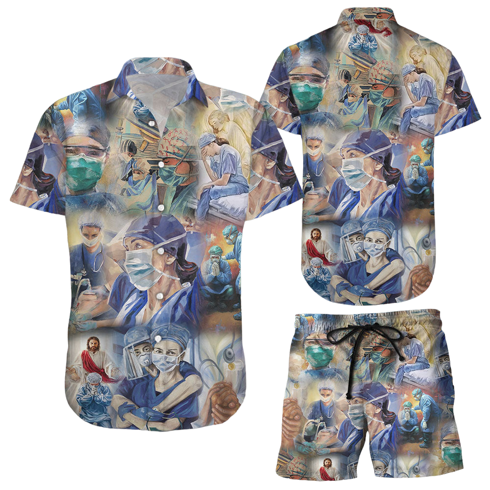 Nurse Hawaiian Shirt Nurse Brave Summer Time Button Down Shirts Awesome Gifts For Nurse