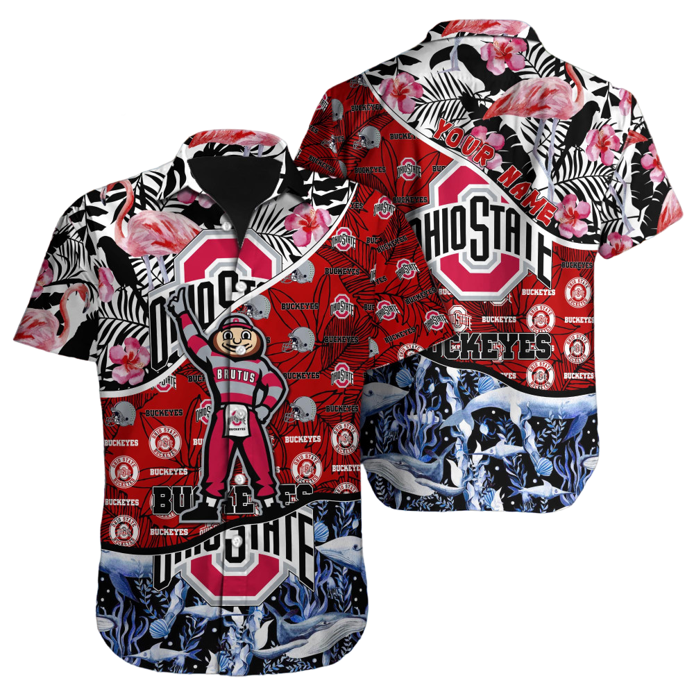 Ohio State Buckeyes NCAA Hawaiian Shirt Custom Hawaii Shirt for Men Women Gift for Fans