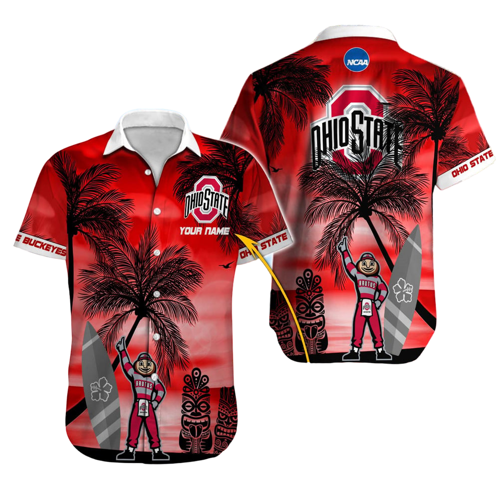 Ohio State Buckeyes NCAA Hawaiian Shirt Custom Hawaii Shirt for Men Women Gift for Fans