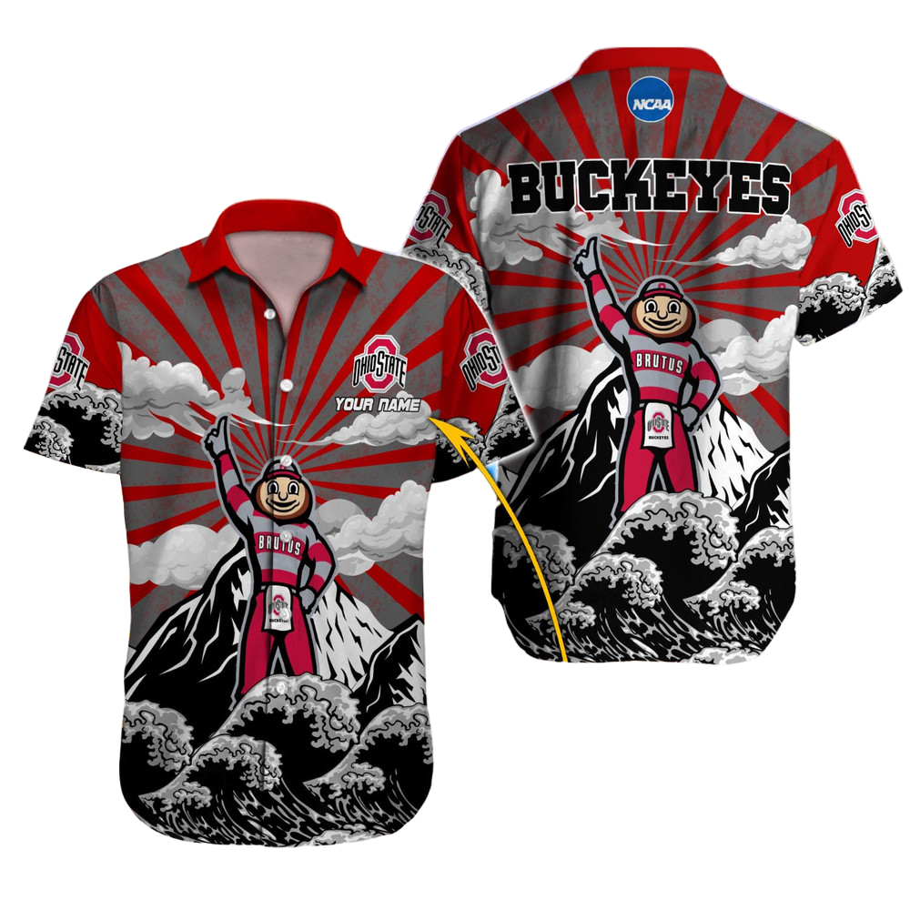 Ohio State Buckeyes NCAA Hawaiian Shirt Custom Hawaii Shirt for Men Women Gift for Fans