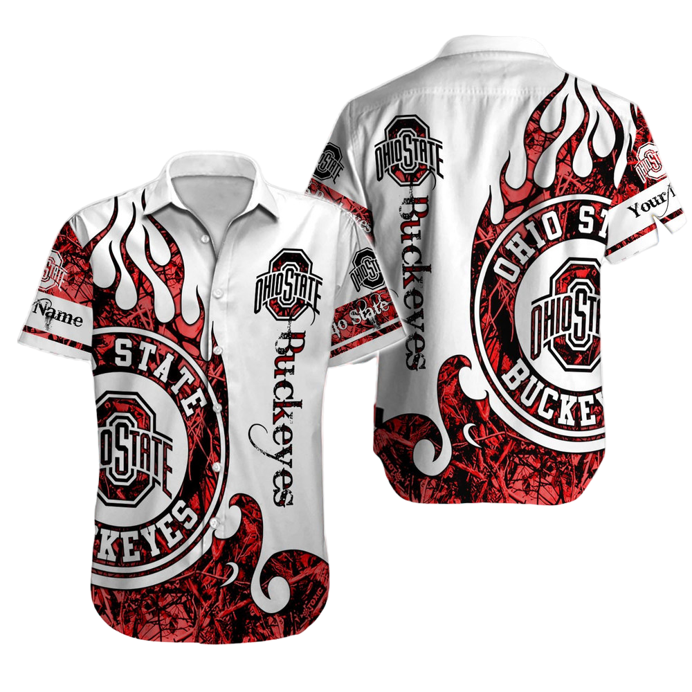 Ohio State Buckeyes NCAA Hawaiian Shirt Custom Hawaii Shirt for Men Women Gift for Fans