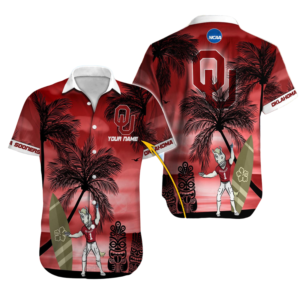 Oklahoma Football Hawaiian Shirt Aloha Shirt for Men Women Custom Sooners Sports Shirt Gift for Fans