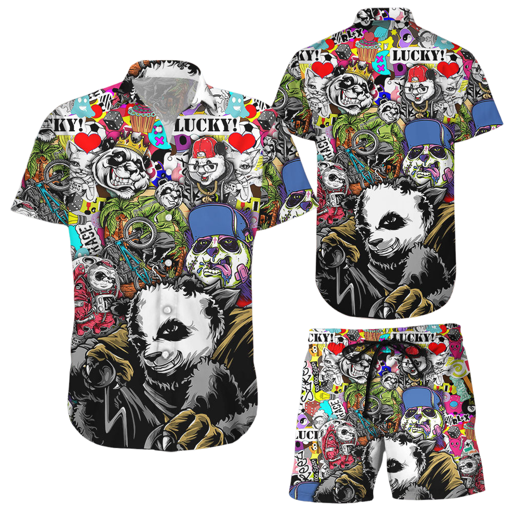 Panda Shirt Mens Cool Funny Panda Swag Hawaiian Shirt Unique Beach Themed Gifts