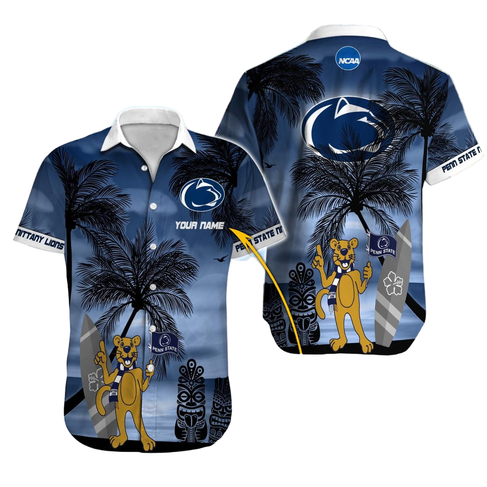 Penn State Nittany Lions NCAA Hawaiian Shirt Custom Hawaii Shirt for Men Women Gift for Fans