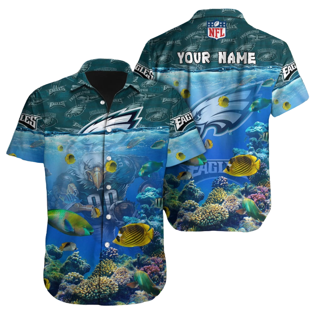 Philadelphia Eagles Hawaiian Shirt NFL Football Custom Hawaiian Shirt for Men Women Gift For Fans