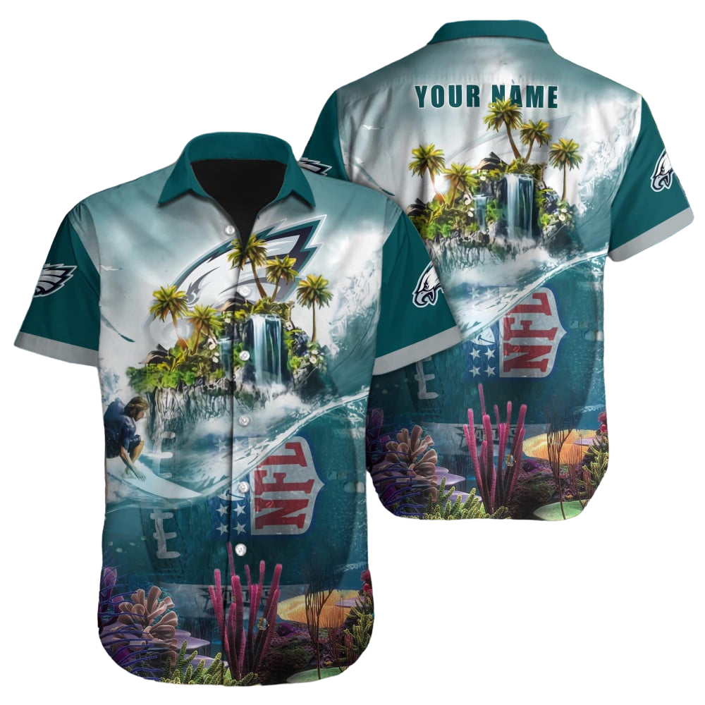 Philadelphia Eagles Hawaiian Shirt NFL Football Custom Hawaiian Shirt for Men Women Gift For Fans