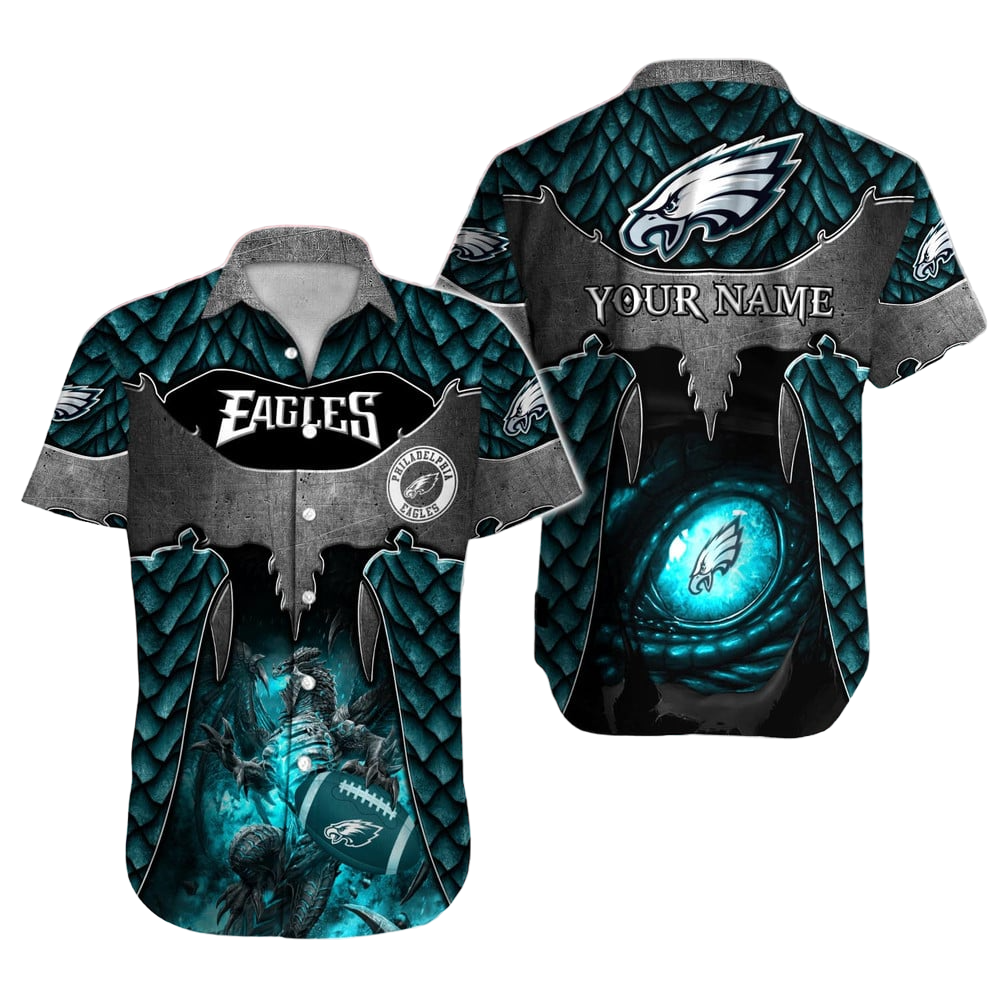 Philadelphia Eagles Hawaiian Shirt NFL Football Custom Hawaiian Shirt for Men Women Gift For Fans