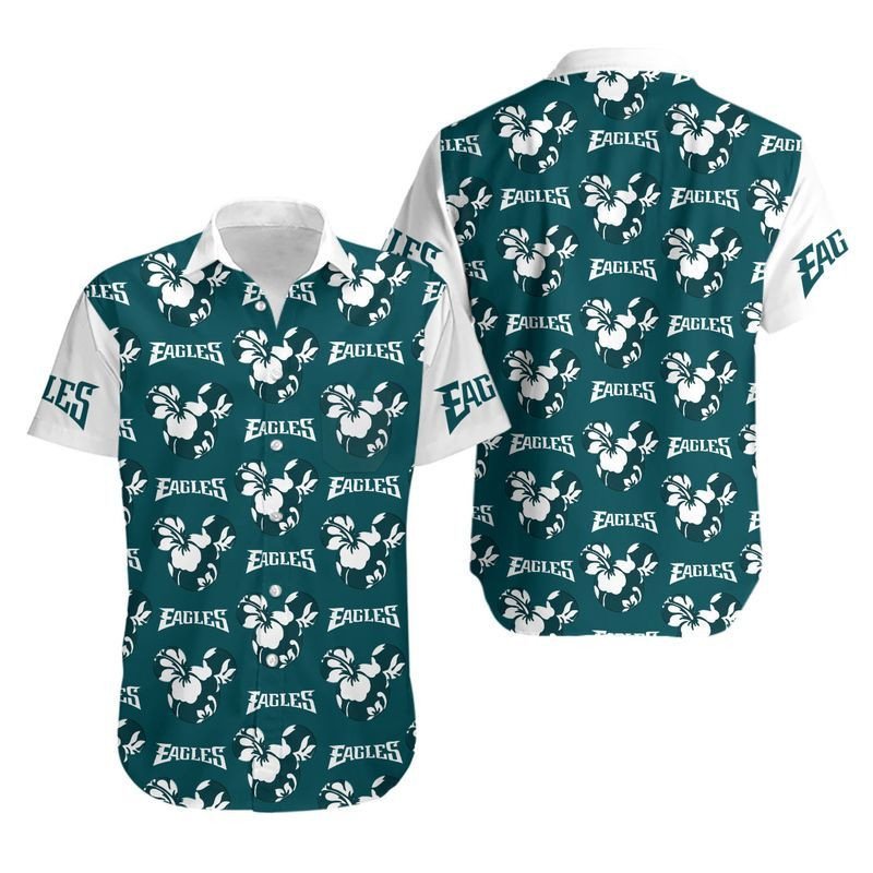 Philadelphia Eagles Mickey and Flowers Hawaii Shirt for Men Women