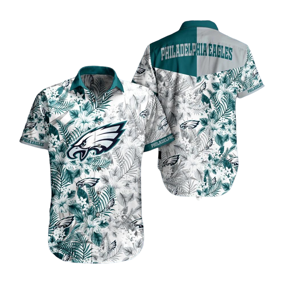 Philadelphia Eagles NFL Beach Shirt Graphic Floral Pattern Print This Summer Hawaiian Shirt