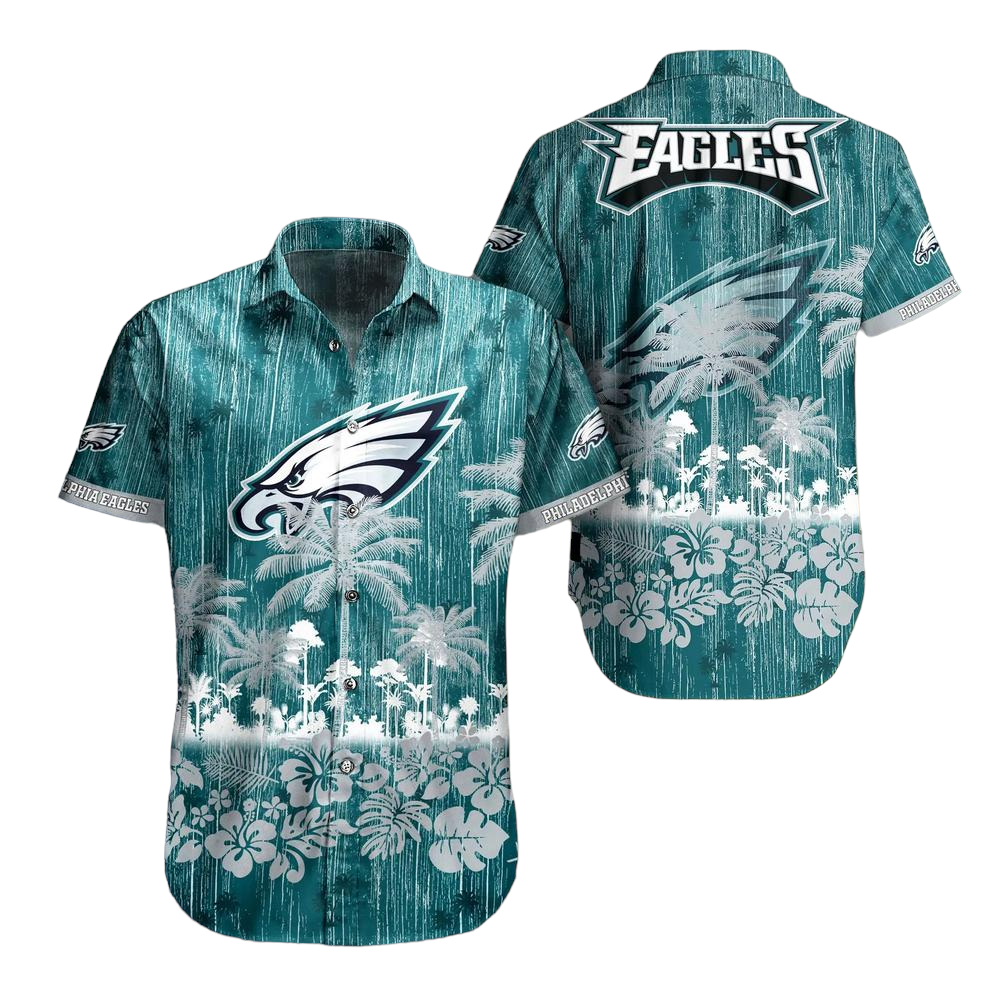 Philadelphia Eagles NFL Hawaii Graphic Tropical Pattern Style Summer Hawaiian Shirt
