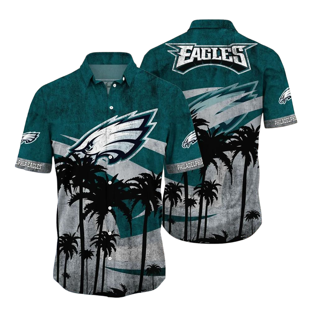 Philadelphia Eagles NFL Hawaii Shirt Graphic Tropical Pattern Short Sleeve Hot Summer