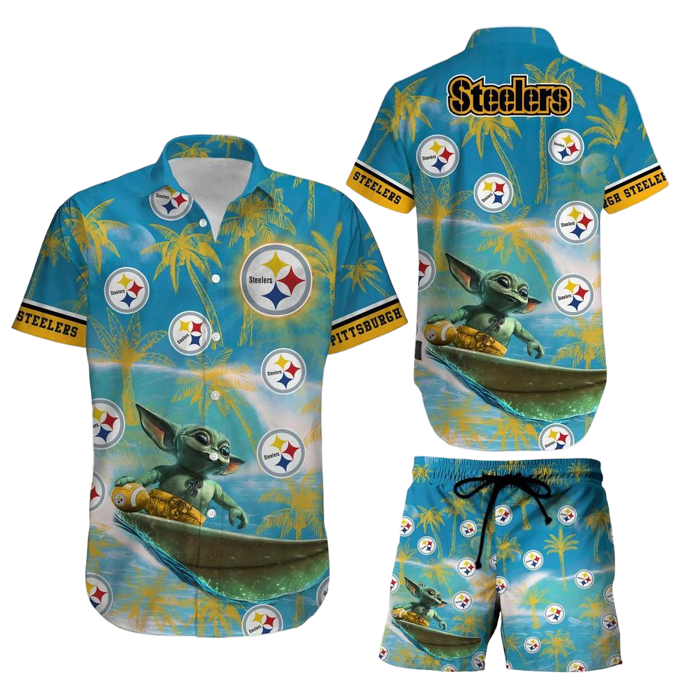 Pittsburgh Steelers Footbal NFL Baby Yoda Hawaiian Shirt And Short Style Summer Gift For Men Women