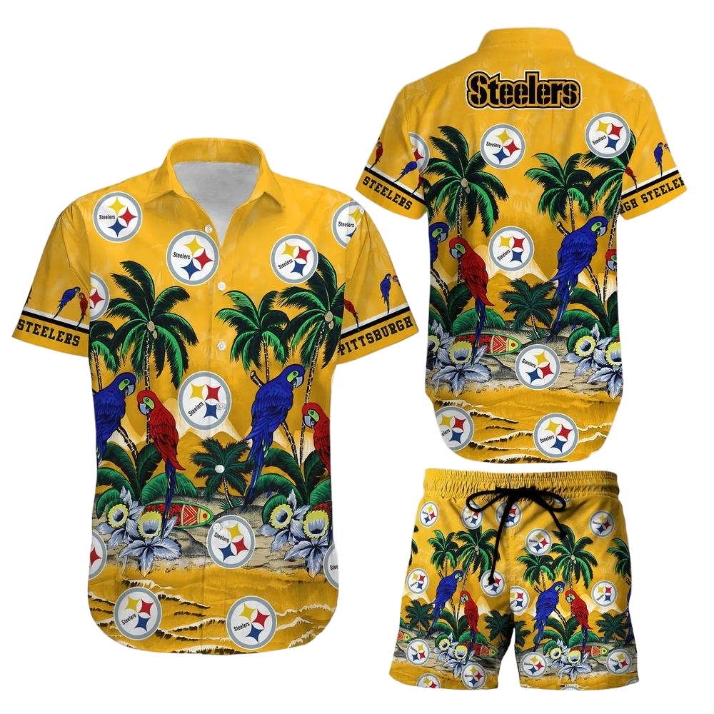 Pittsburgh Steelers NFL Football Hawaiian Shirt And Short Graphic Summer Tropical Pattern New Gift For Men Women