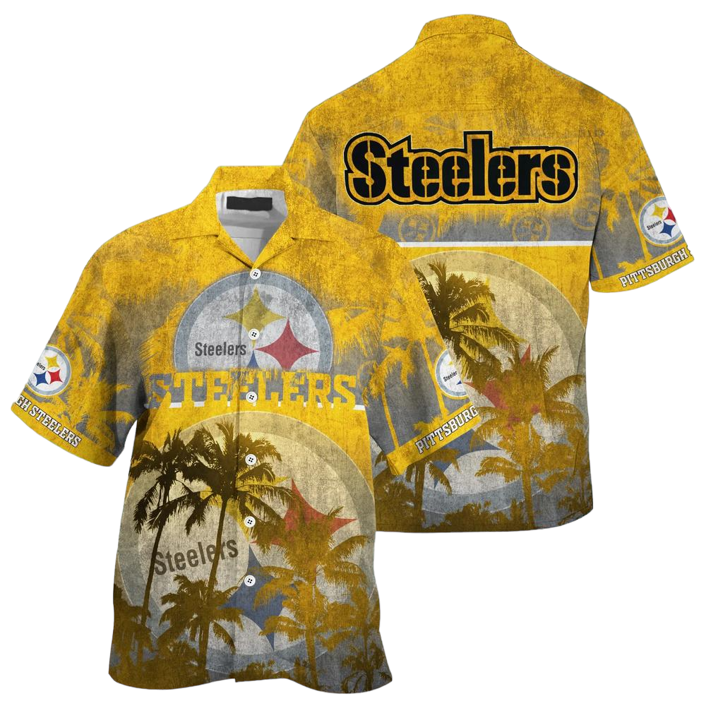 Pittsburgh Steelers NFL Hawaiian Shirt Style Tropical Pattern Hot Trending Summer For Awesome Fans