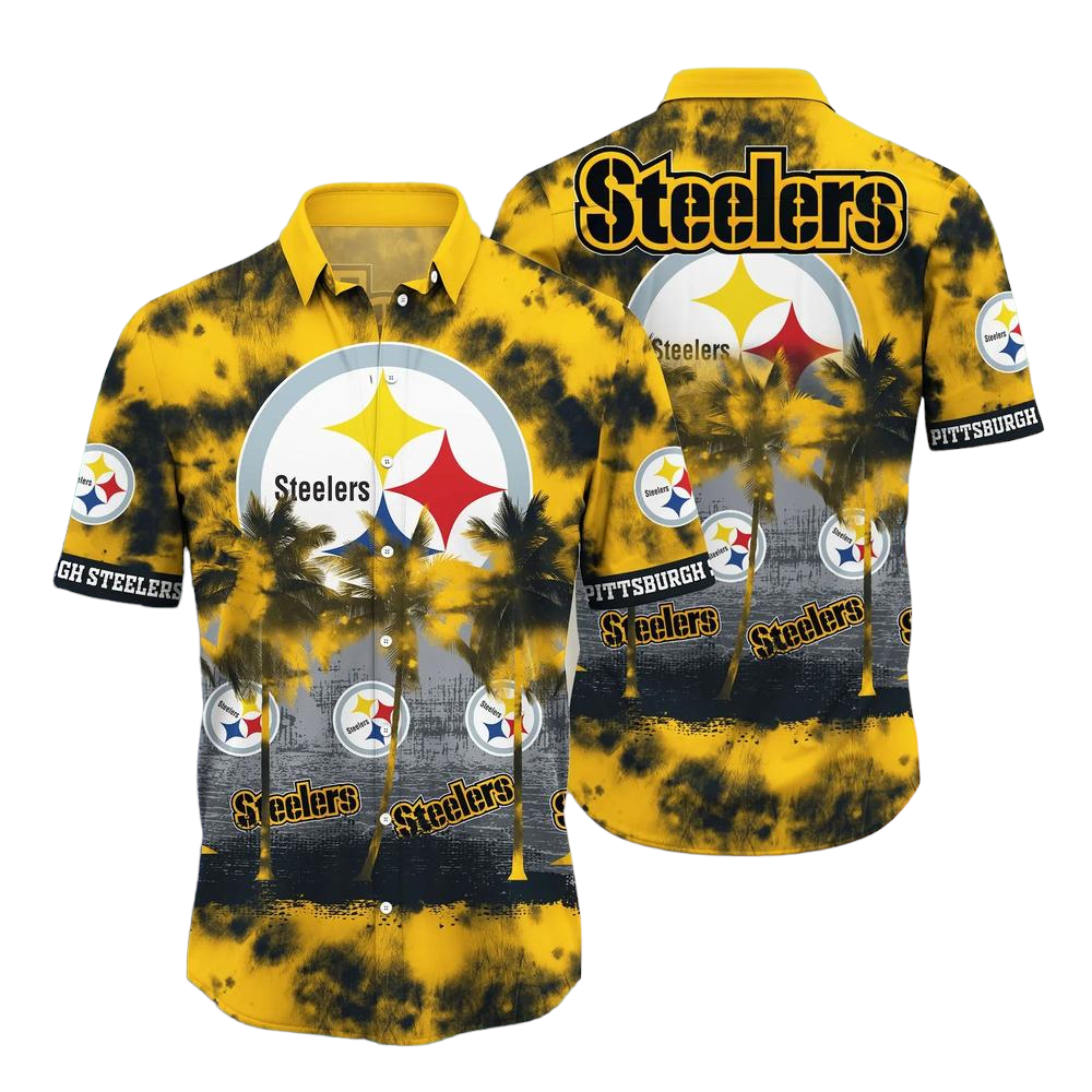 Pittsburgh Steelers NFL Hawaiian Shirt Tropical Pattern Graphic Short Sleeve Summer Gift For Fans