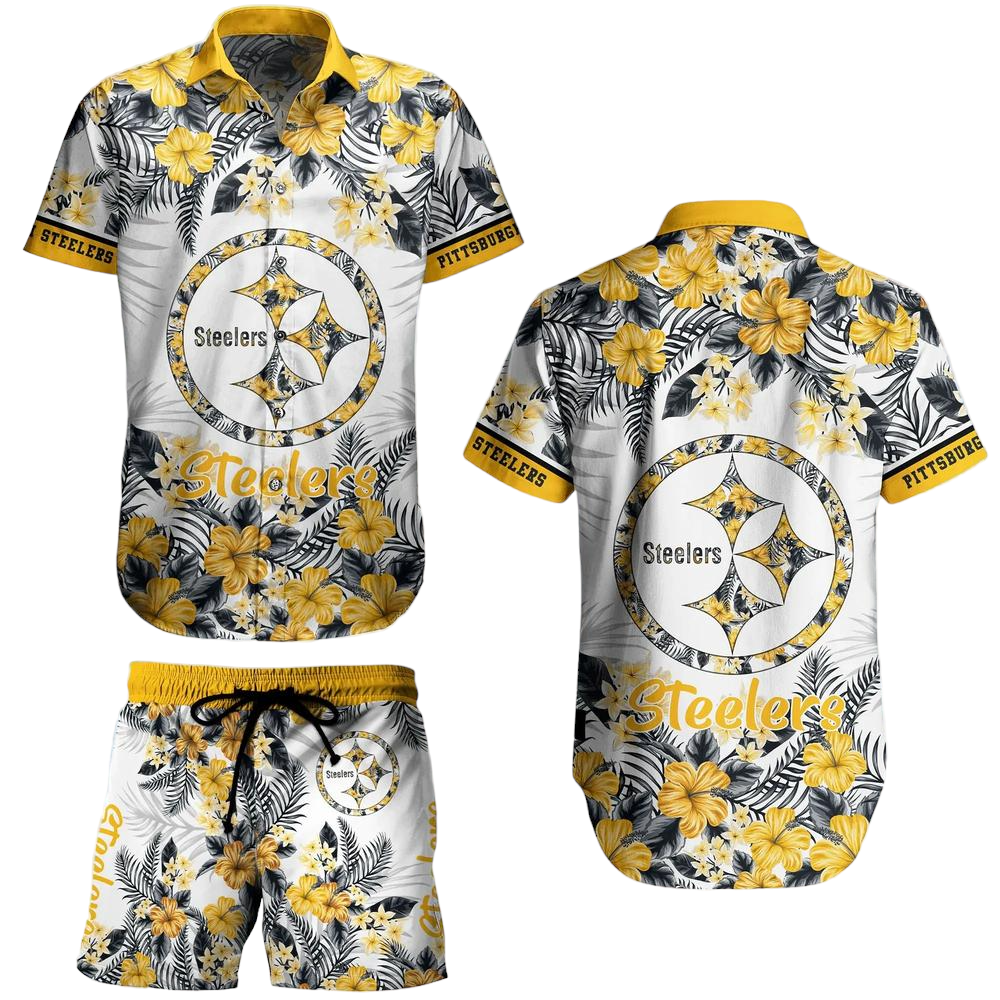 Pittsburgh Steelers NFL Hawaiian Shirt Graphic Flower Tropical Pattern Summer Shirt Style New Gift Best Fans