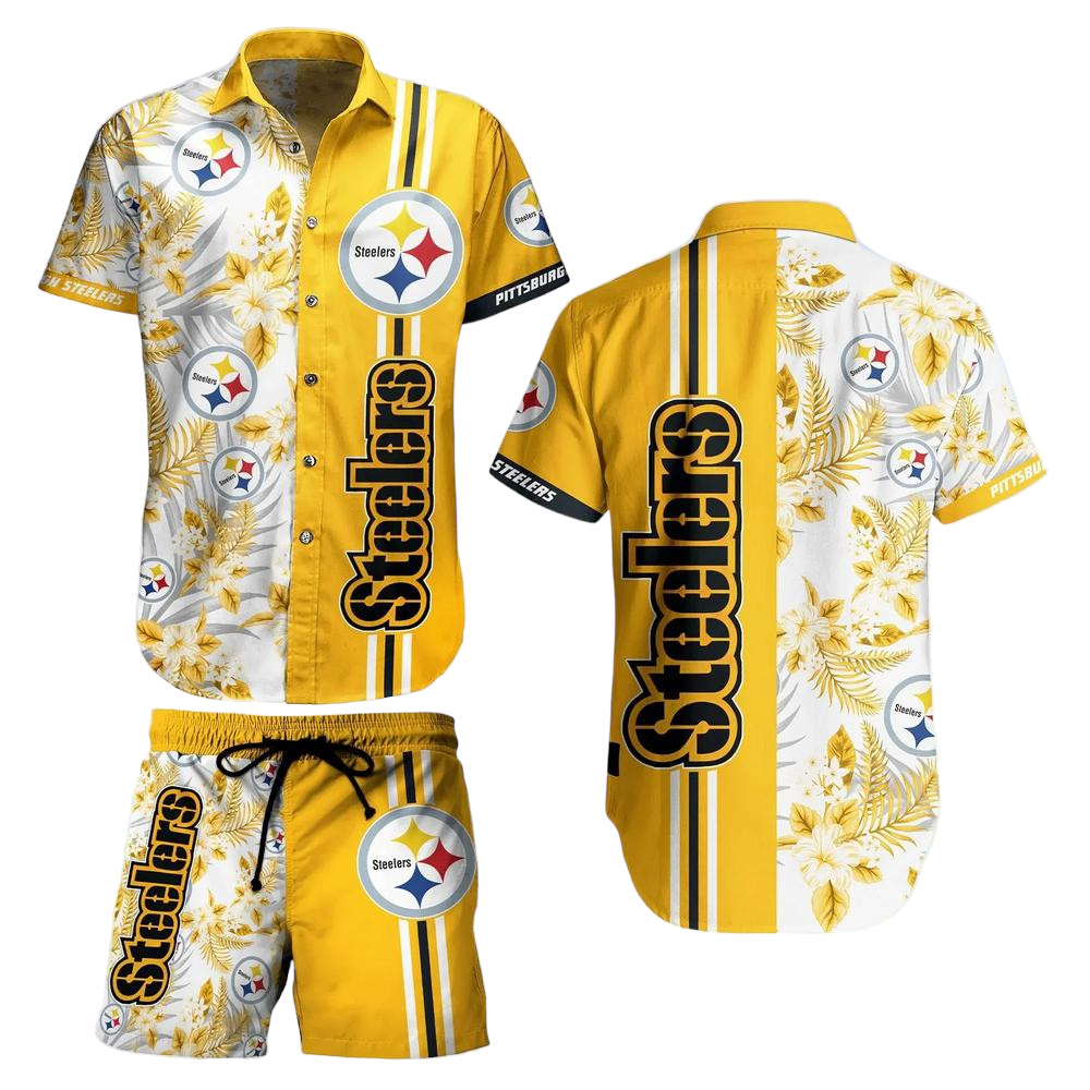 Pittsburgh Steelers NFL Hawaiian Shirt Tropical Pattern Summer Shirt Style New Gift For Best Fan