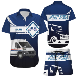 Postal Worker Shirt Postal Truck With Custom Name Personalized Hawaiian Shirt Postal Christmas Shirts