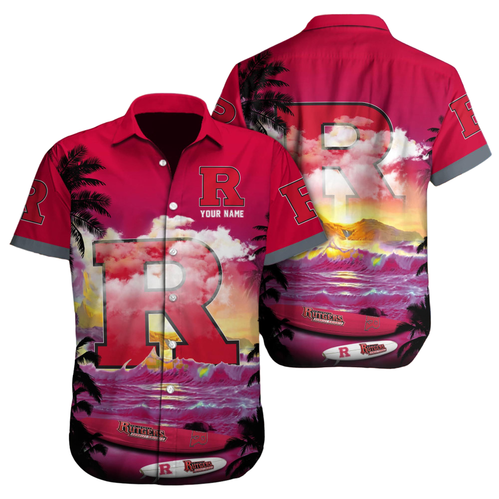 Rutgers Scarlet Knights NCAA3 Custom Hawaii Shirt  for Men Women Gift for Fans