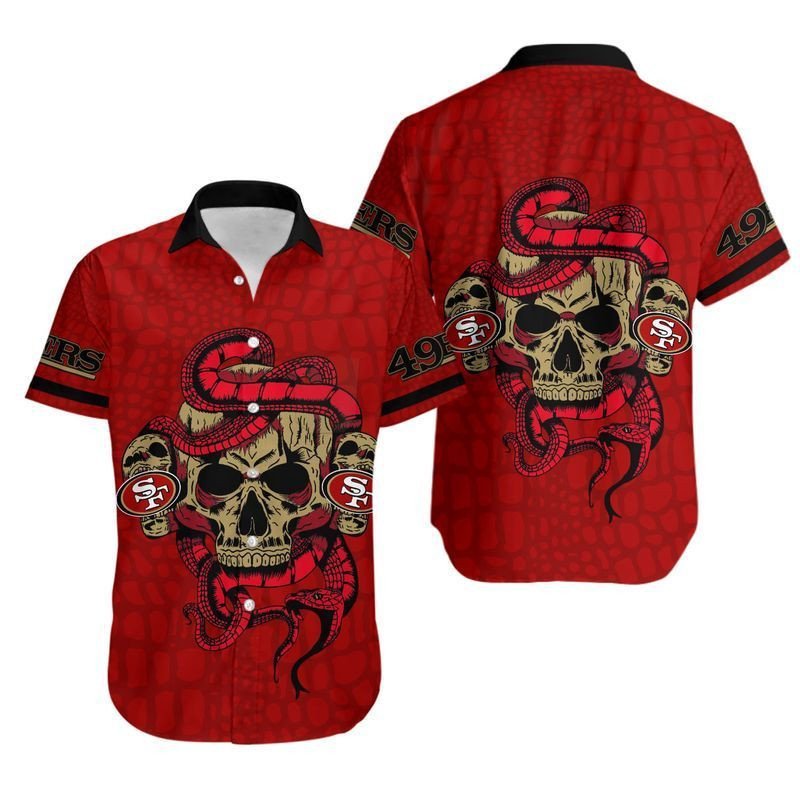 San Francisco 49Ers Snake And Skull Hawaiian Shirt Aloha Shirt for Men Women