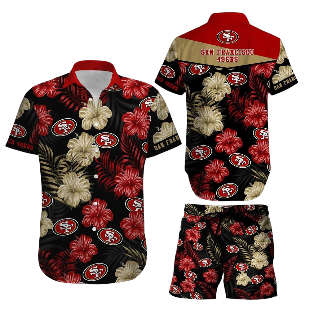 San Francisco 49ers NFL Football Hawaiian Shirt Short Summer With Flower Graphic Retro Sunset Hawaii