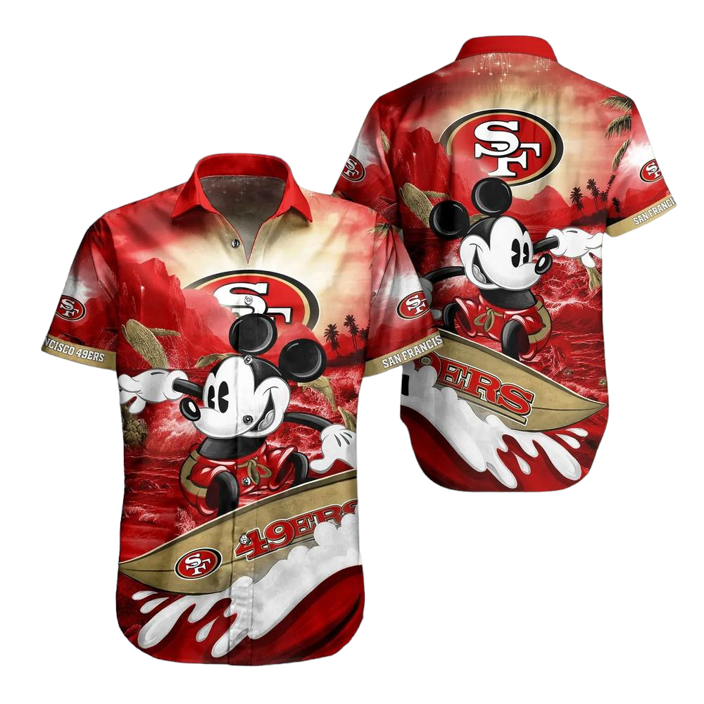 San Francisco 49ers NFL Hawaiian Shirt Mickey Graphic 3D Printed Gift For Fans