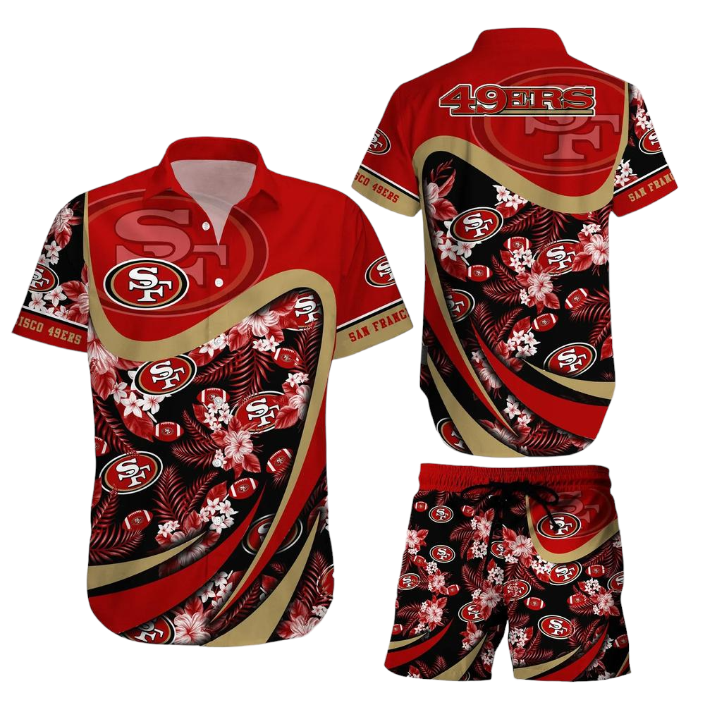 San Francisco 49ers NFL Hawaiian Shirt And Short Tropical Pattern Beach Shirt New Gift For Sports Fans