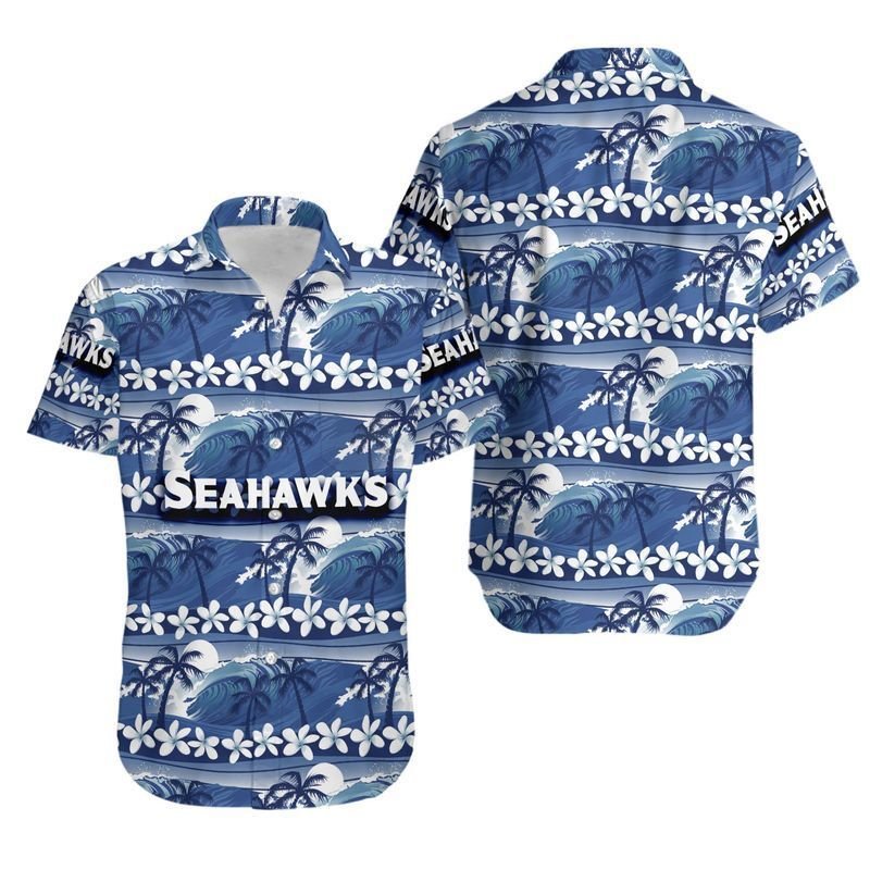 Seattle Seahawks Coconut Trees NFL Gift For Fan Hawaiian Shirt Aloha Shirt for Men Women