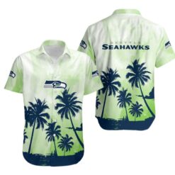 Seattle Seahawks Coconut Trees NFL Gift For Fan Hawaiian Shirt Aloha Shirt for Men Women