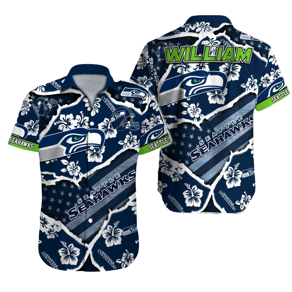 Seattle Seahawks Hawaiian Shirt NFL Football Custom Hawaiian Shirt for Men Women Gift For Fans