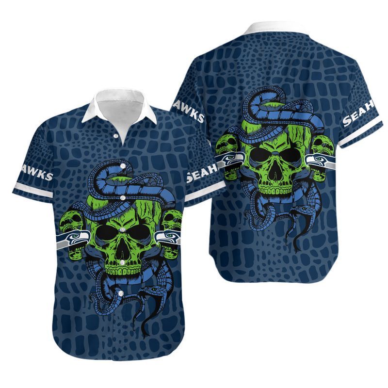 Seattle Seahawks Snake And Skull Hawaii Shirt for Men Women