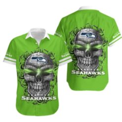 Seattle Seahawks Sugar Skull NFL Gift For Fan Hawaiian Shirt Aloha Shirt for Men Women