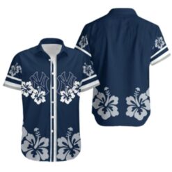 Stocktee New York Yankees Hibicus And Logo Limited Edition Hawaiian Shirt Aloha Shirt for Men Women