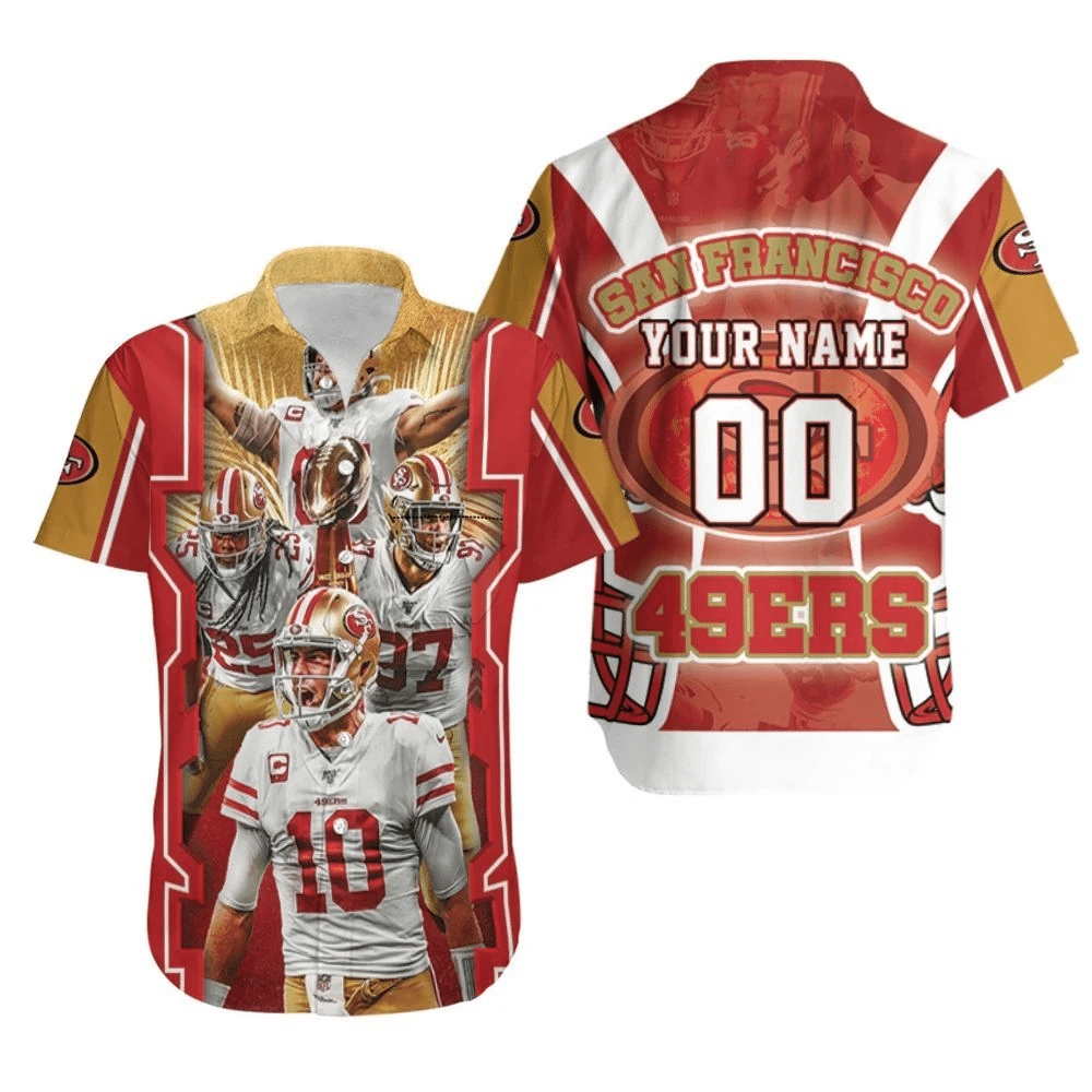 Super Bowl San Francisco 49Ers Nfc Champions Personalized Hawaiian Shirt Aloha Shirt for Men Women Combo Beach