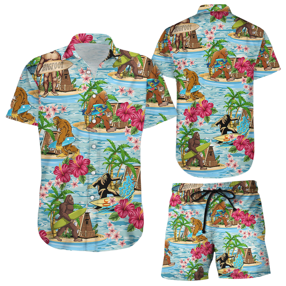 Surfing Hawaii Shirt Monkey Surfing Hibicus Hawaiian Shirt Hibiscus Tropical Gift For Swimming Lover