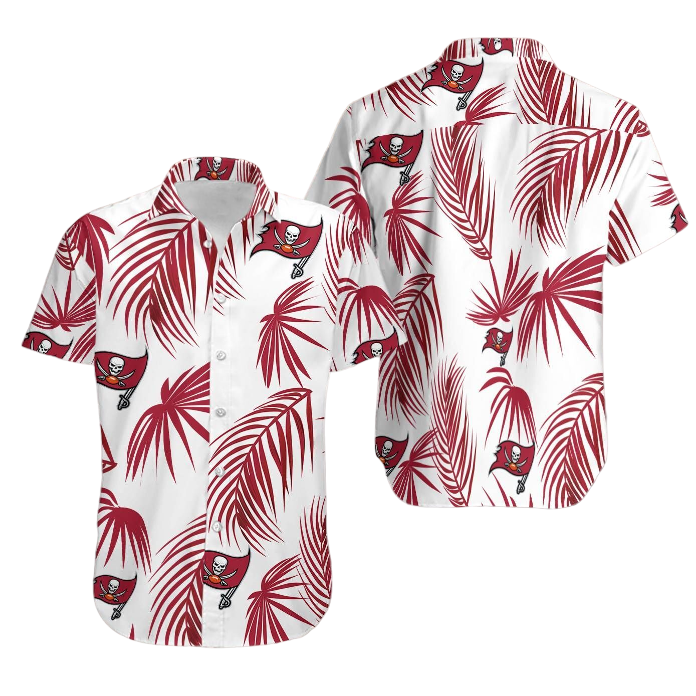 Tampa Bay Buccaneers Flower Short Sleeve Hawaiian Shirt Aloha Shirt for Men Women