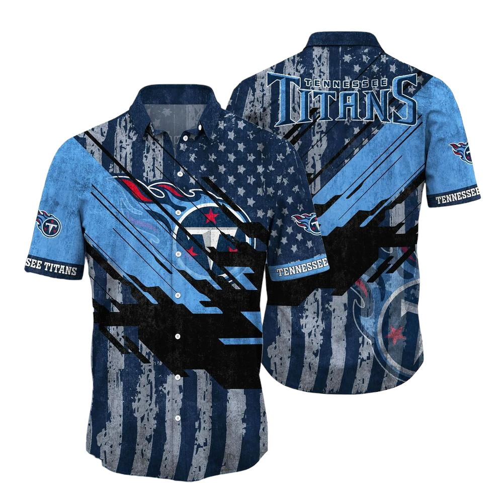 Tennessee Titans NFL Football Hawaiian Shirt Short American Flag Print This Summer Gift For Fans