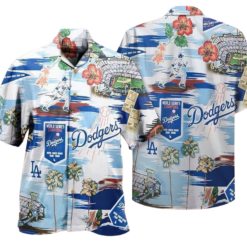 Th0020 Tropical Los Angeles Dodgers Hawaiian Beach Hawaiian Shirt Aloha Shirt for Men Women