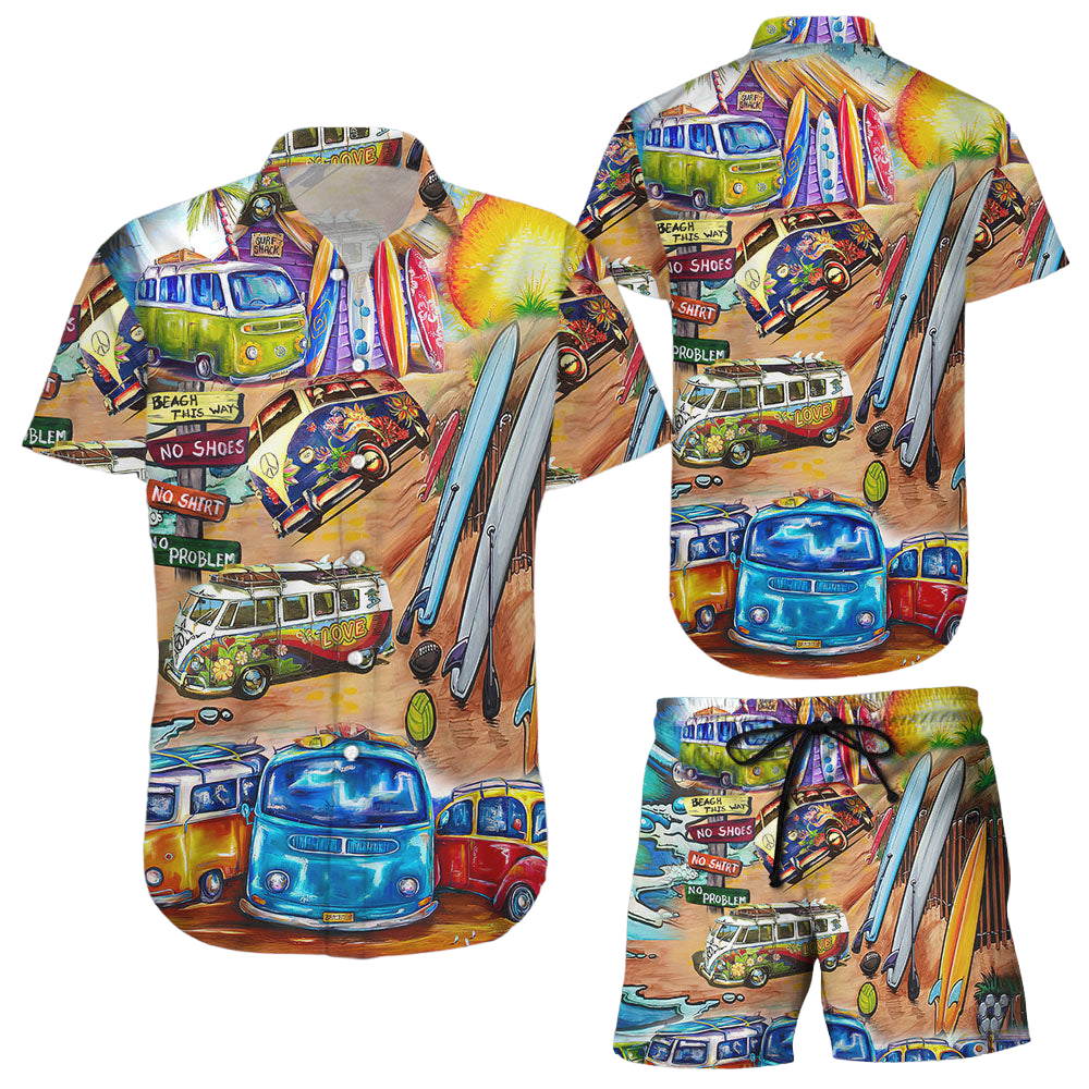 The Bus Hawaiian Shirt Hippie Bus Peace Life Color Beach Hawaii Shirt Best Beach Gifts
