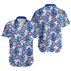 Topsportee Chicago Cubs Leaf And Logo Limited Edition Hawaiian Shirt Aloha Shirt for Men Women