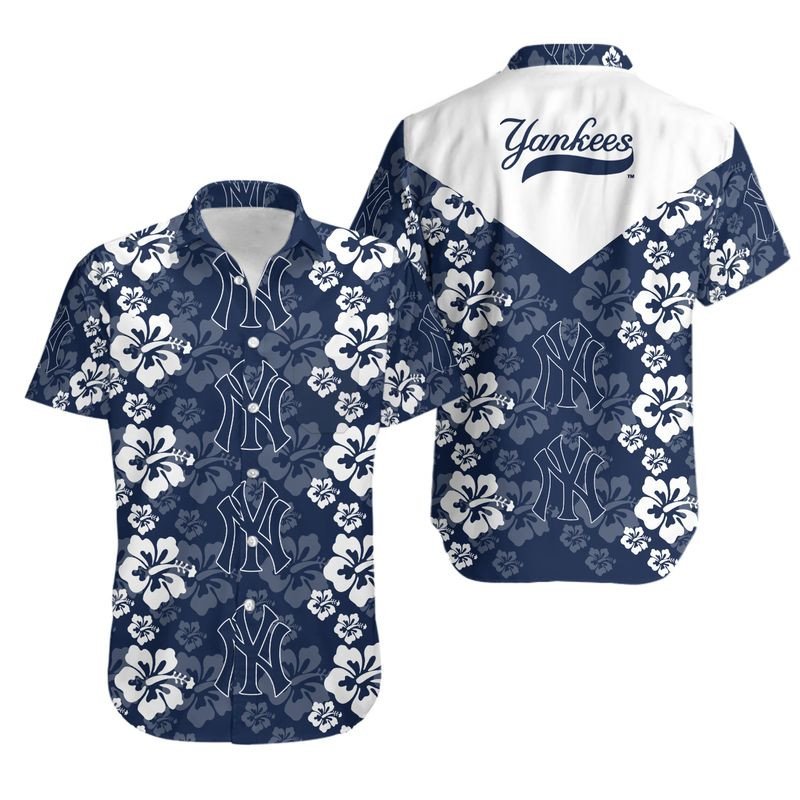 Topsportee New York Yankees Floral Limited Edition Hawaiian Shirt Aloha Shirt for Men Women