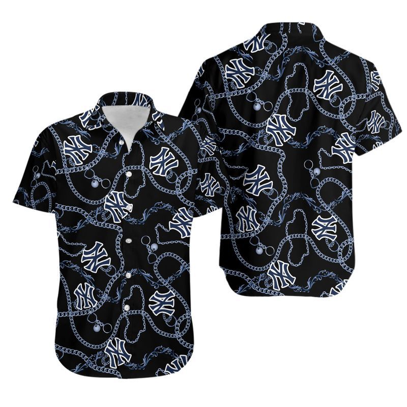 Topsportee New York Yankees Hawaiian Shirt Aloha Shirt for Men Women